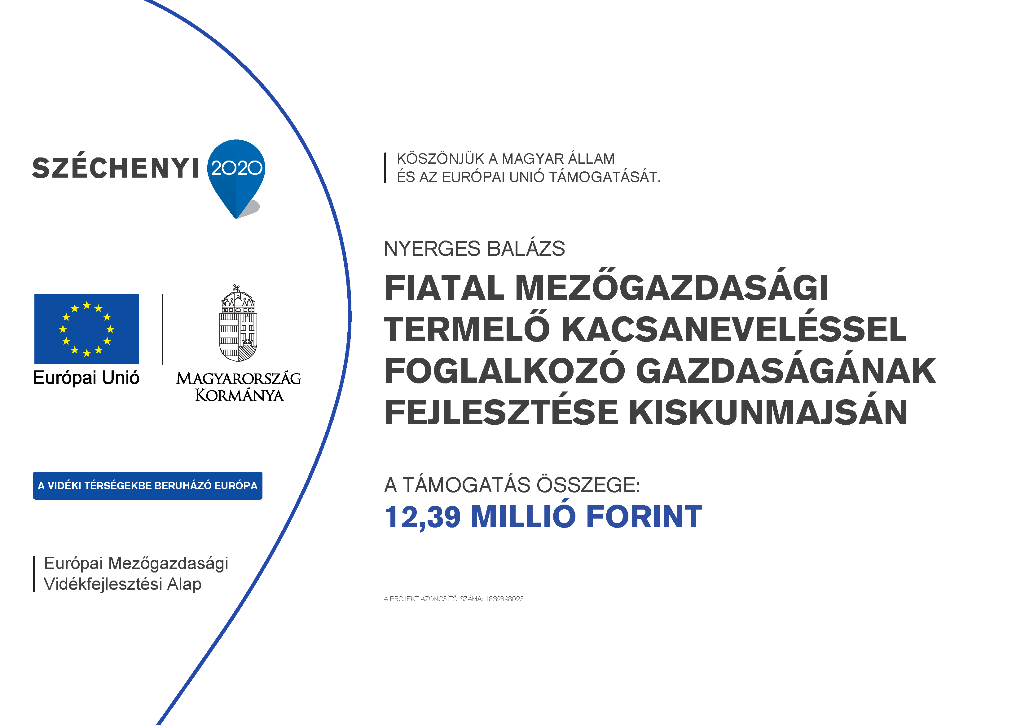 Tájékoztató az elnyert támogatásról